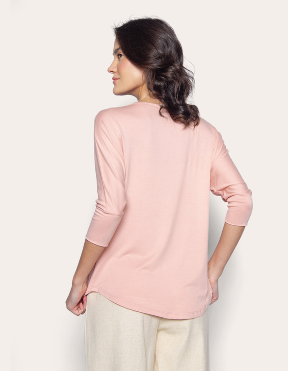 Blusa manga 3.4 visco Rosa
