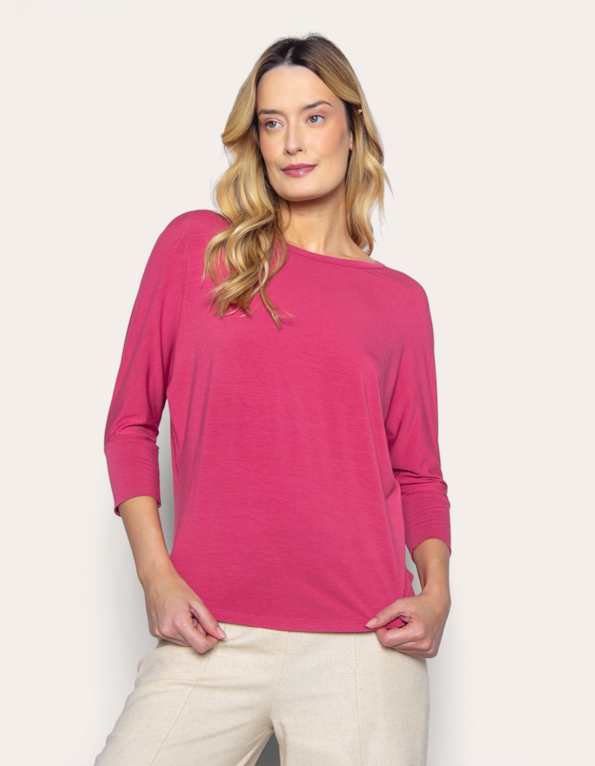 Blusa manga 3.4 visco Rosa escuro