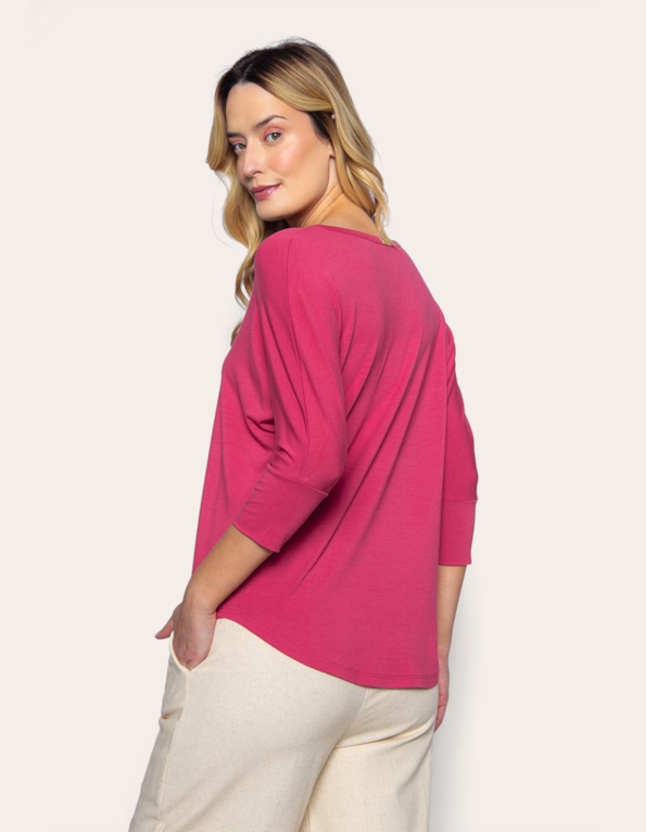 Blusa manga 3.4 visco Rosa escuro