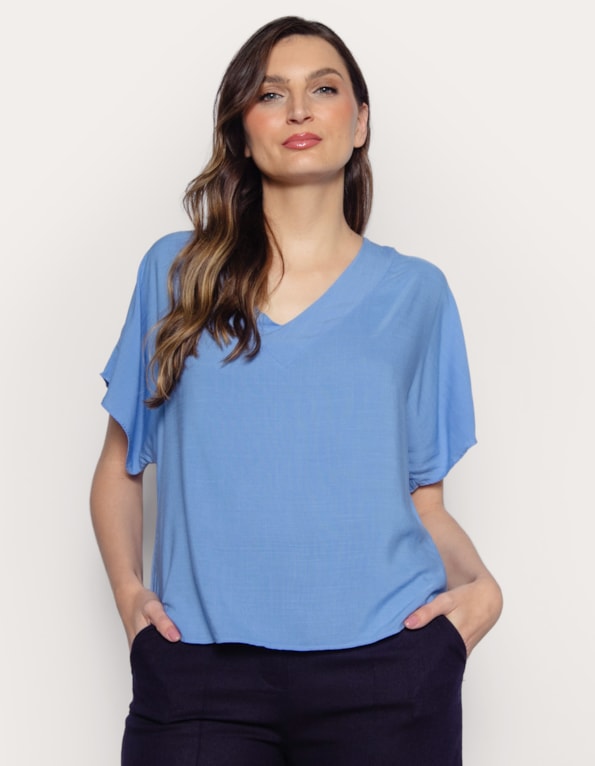 Blusa manga curta ampla 