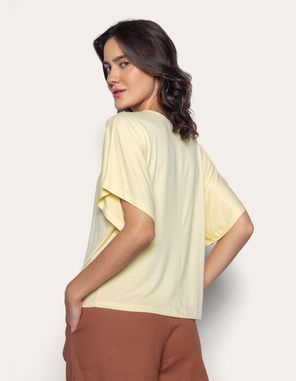 Blusa manga curta ampla Amarelo claro