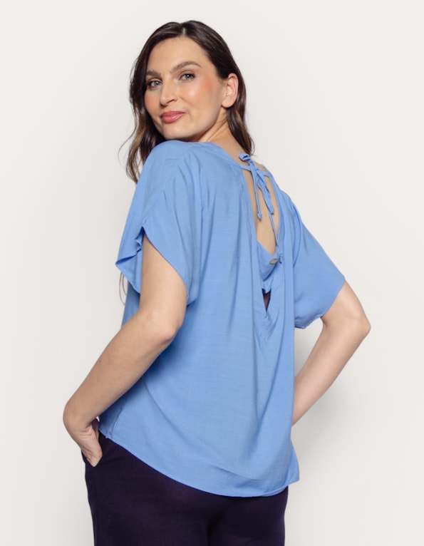 Blusa manga curta ampla  Azul