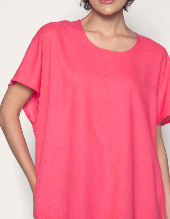 Blusa manga curta ampla Coral
