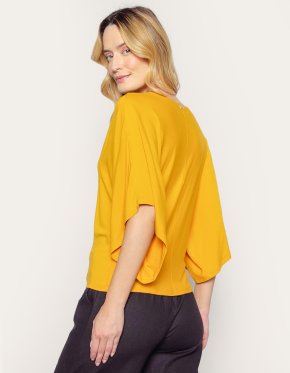 Blusa manga curta ampla Mostarda