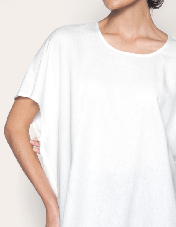 Blusa manga curta ampla Off white