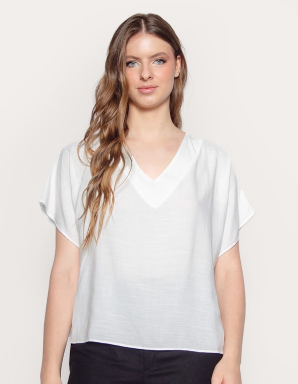 Blusa manga curta ampla  Off white