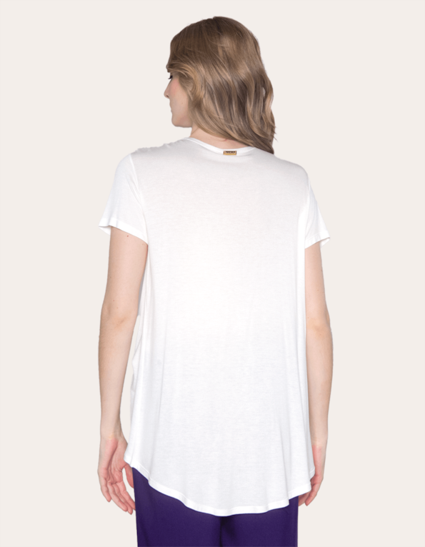 Blusa manga curta decote transpassado Off white