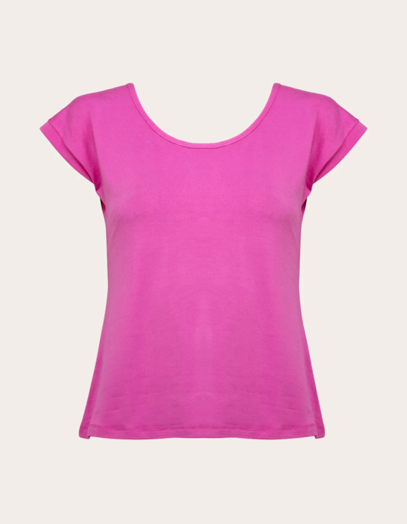 Blusa manga curta detalhe costas Rosa penelope