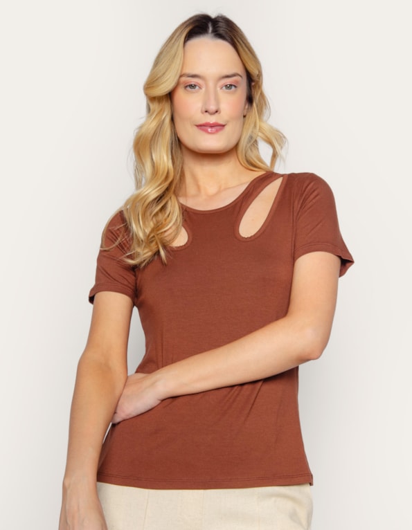 Blusa manga curta gota dupla ombros