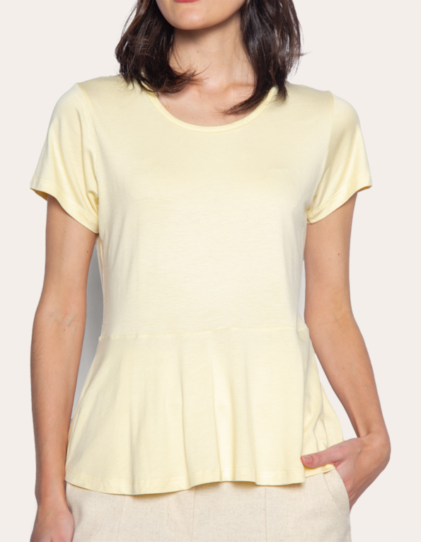 Blusa manga curta peplum