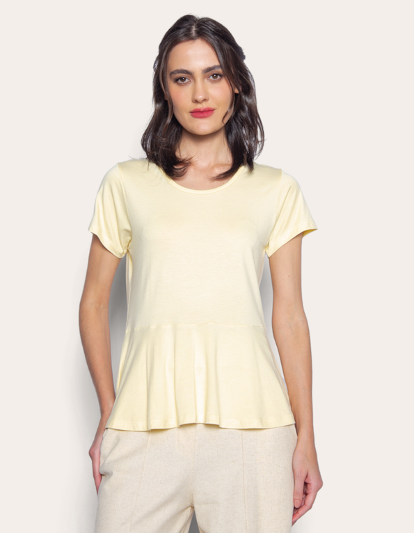 Blusa manga curta peplum