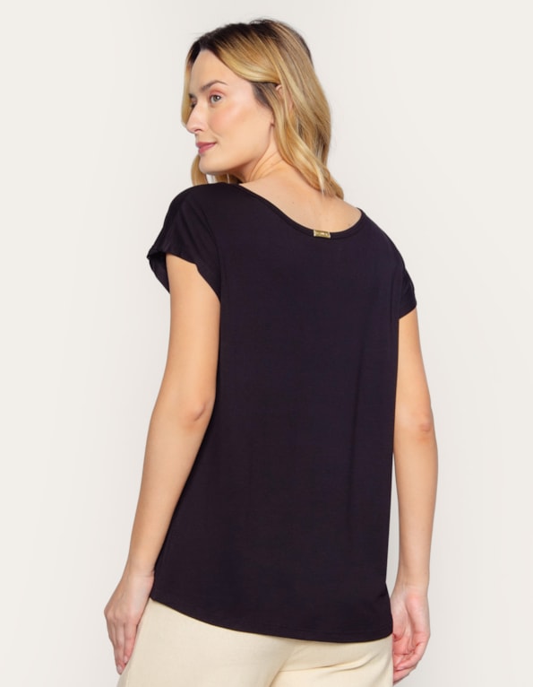 Blusa manga curta tigres Preto