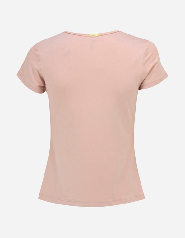 Blusa manga curta vazado pala renda Aveia