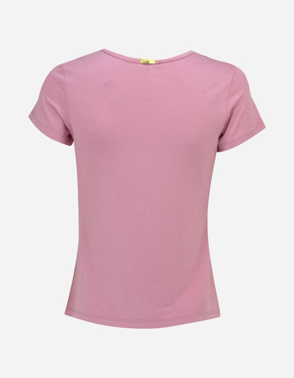 Blusa manga curta vazado pala renda Rose
