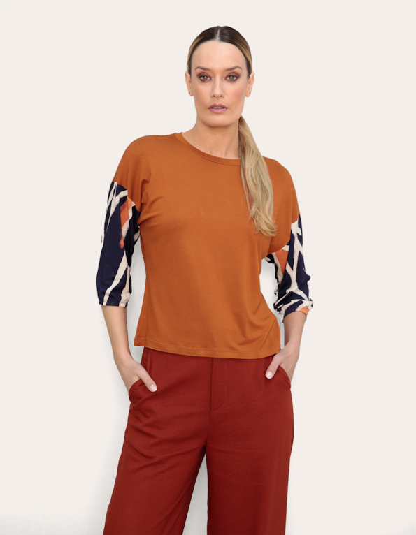 Blusa manga estampada Avela
