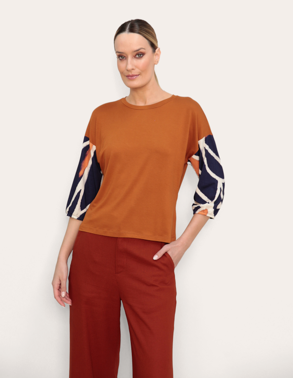 Blusa manga estampada Avela