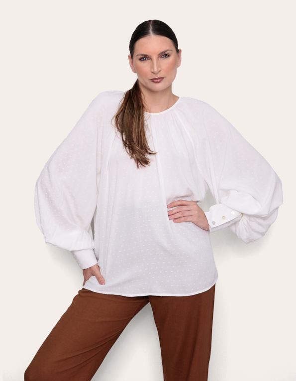 Blusa manga longa ampla Off white