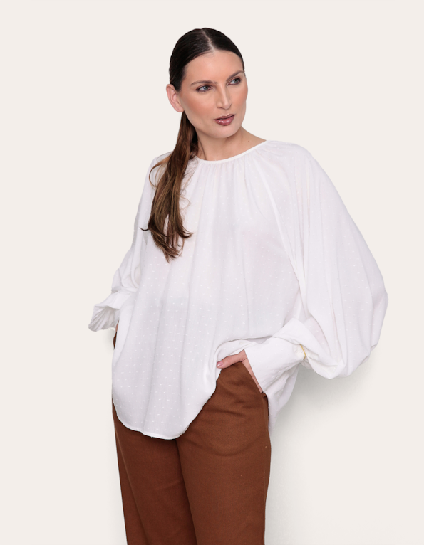 Blusa manga longa ampla Off white