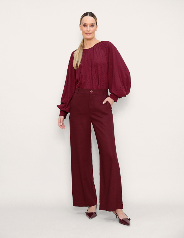 Blusa manga longa ampla Vinho
