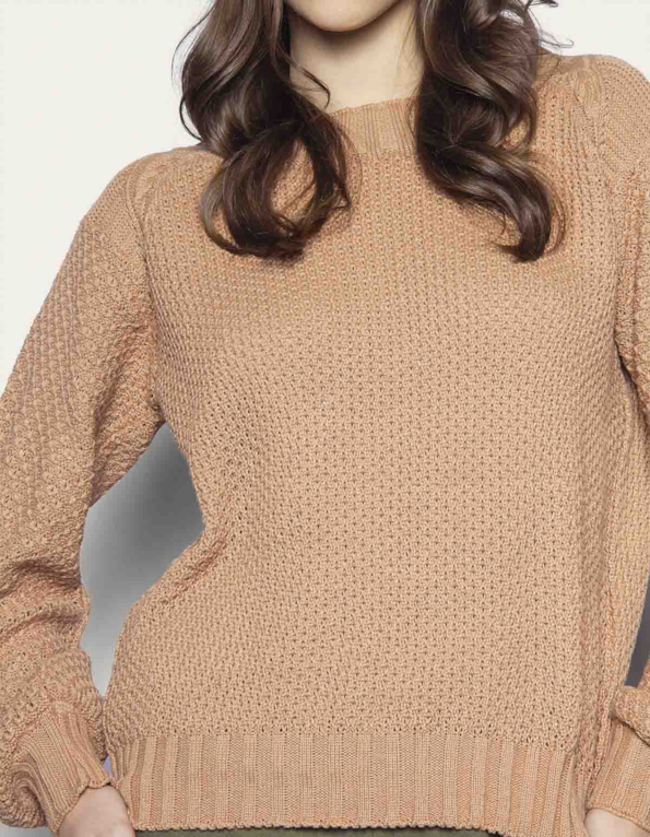 Blusa manga longa bufante tricot