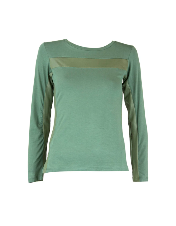 Blusa manga longa faixa cirre Verde