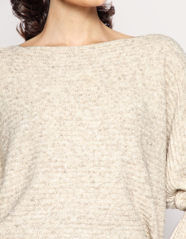 Blusa manga longa morcego Bege claro