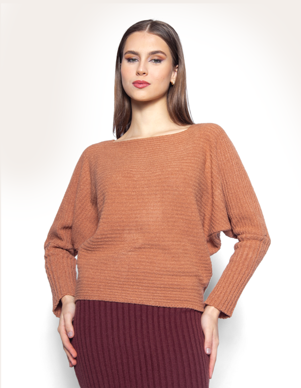 Blusa manga longa morcego Bege medio