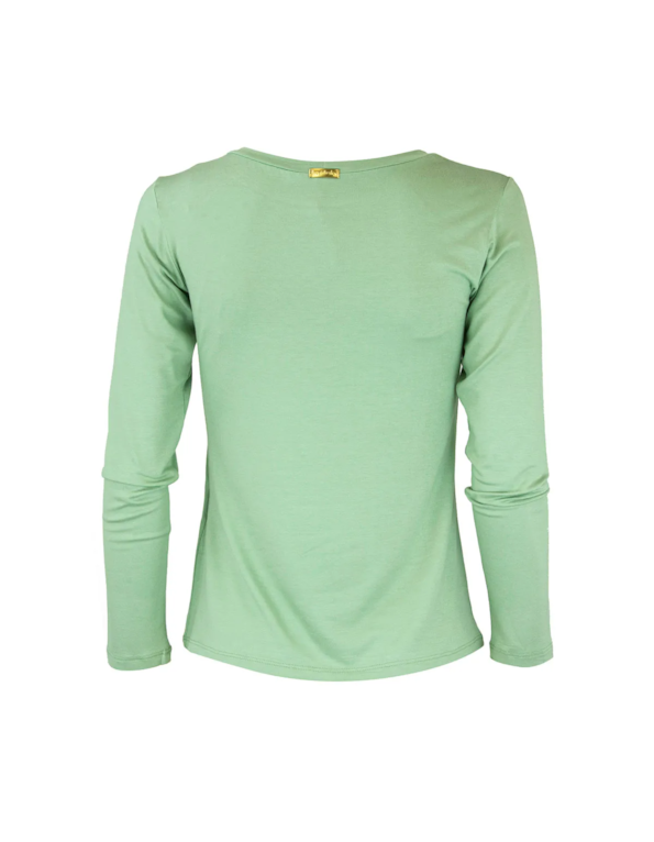Blusa manga longa ombro cirre Verde