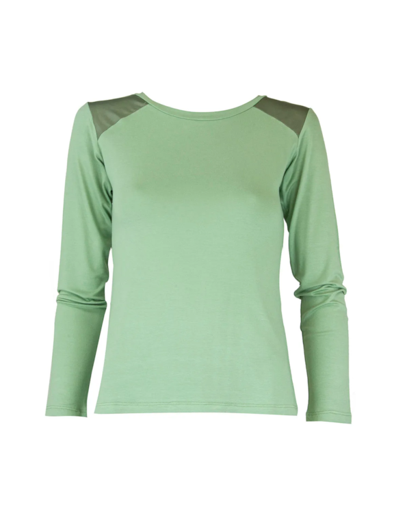 Blusa manga longa ombro cirre Verde