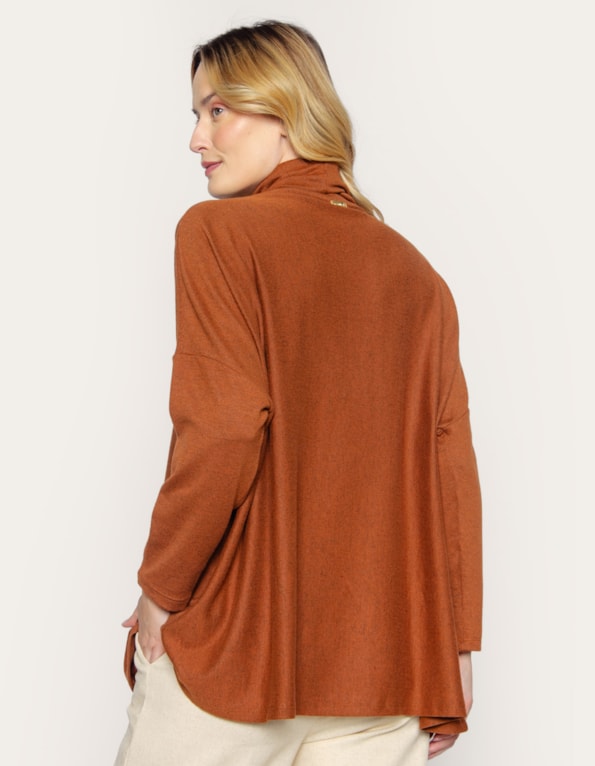 Blusa manga longa oversized Marrom