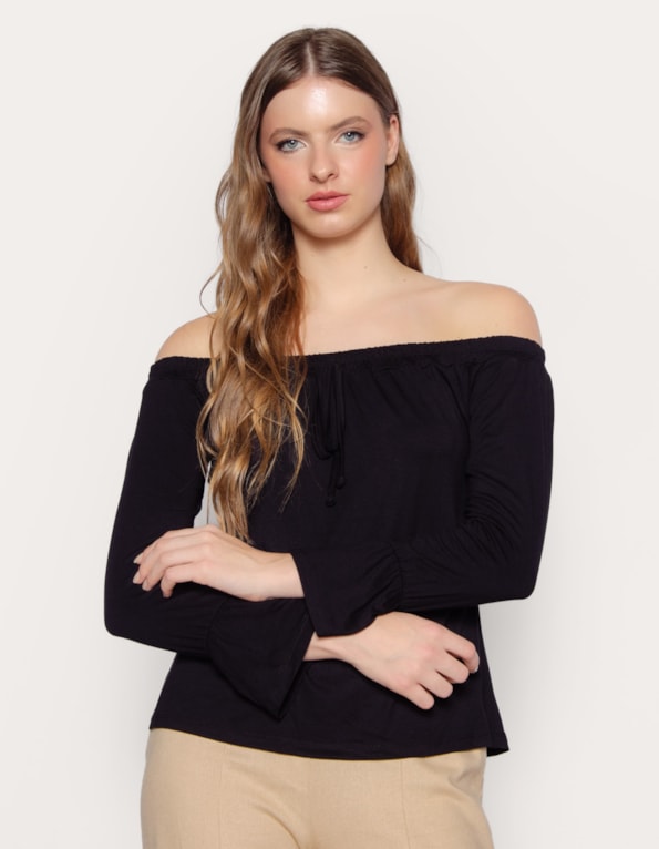 Blusa manga longa sino ciganinha