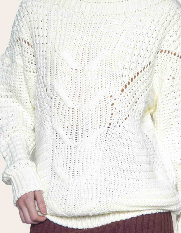 Blusa manga longa tricot Off white