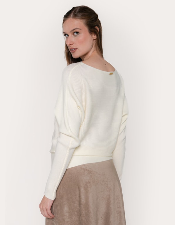 Blusa manga morcego tricot 