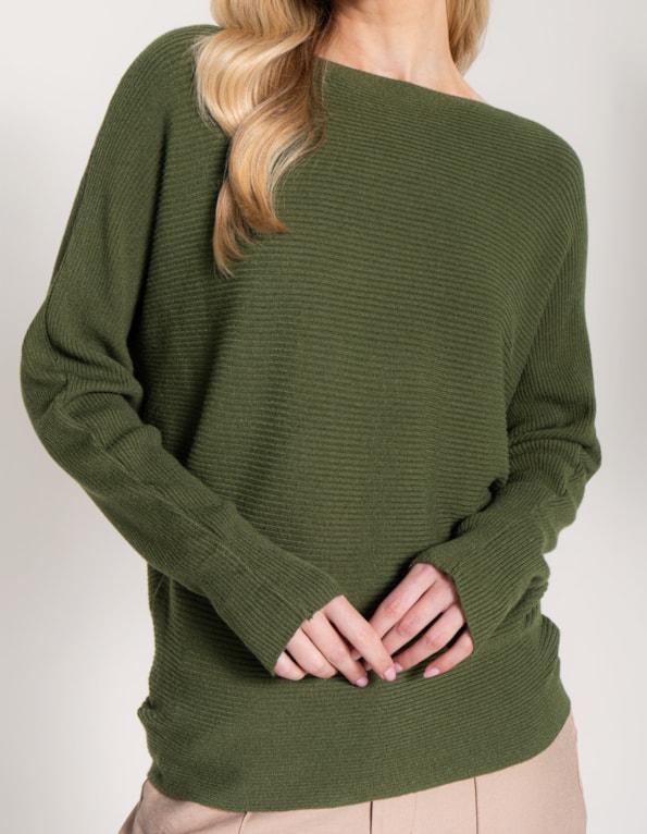 Blusa manga morcego tricot 