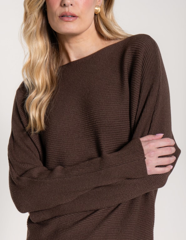 Blusa manga morcego tricot 