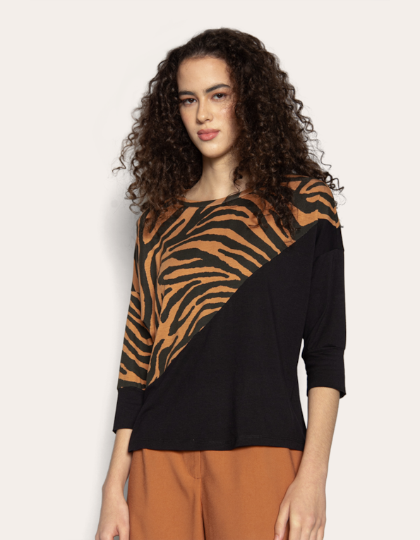 Blusa mg morcego mix zebra