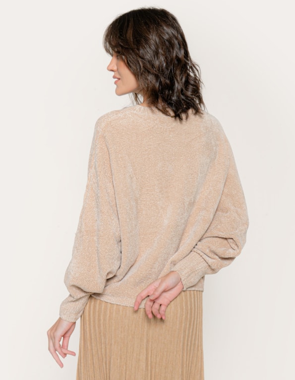 Blusa morcego tricot mousse  Bege medio