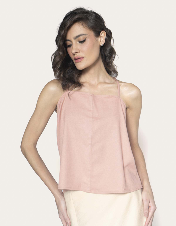 Blusa multiformas linho blend Rosa medio