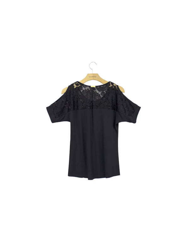 Blusa ombro vazado pala renda