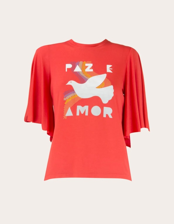Blusa paz e amor Vermelho