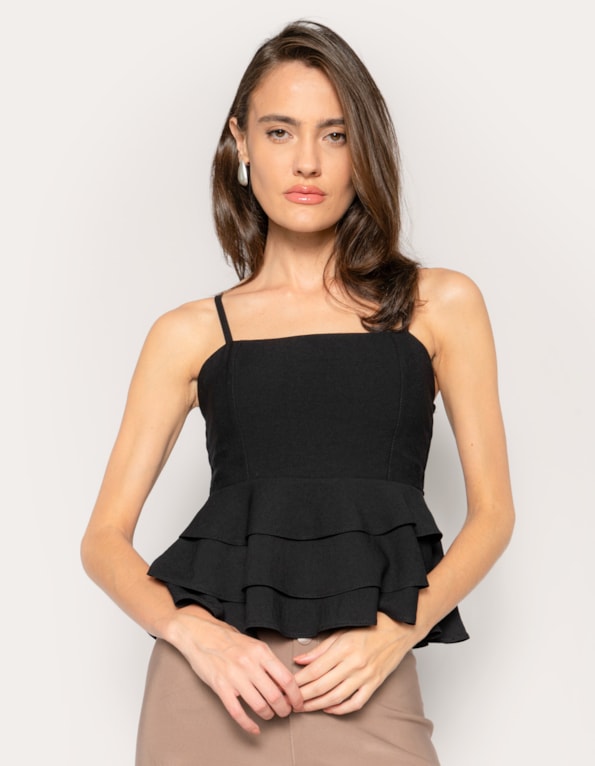 Blusa peplum camadas