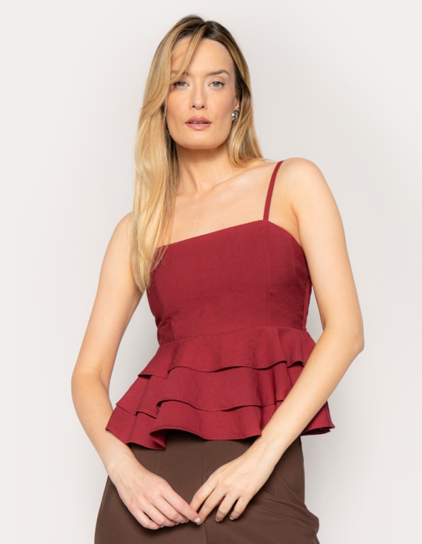 Blusa peplum camadas