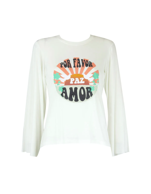 Blusa por favor paz e amor Off white
