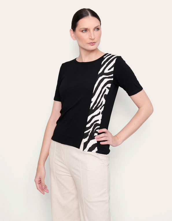 Blusa recorte lateral zebra Zebra off