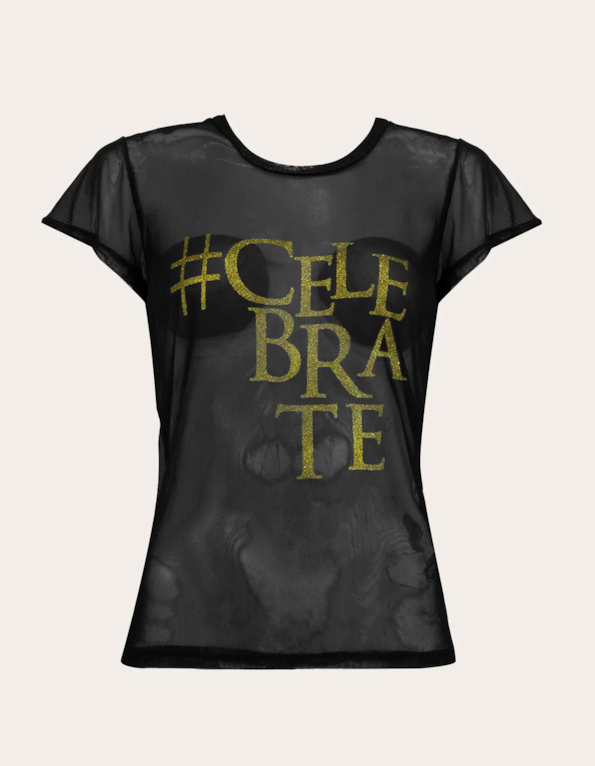 Blusa t-shirt tule  Preto