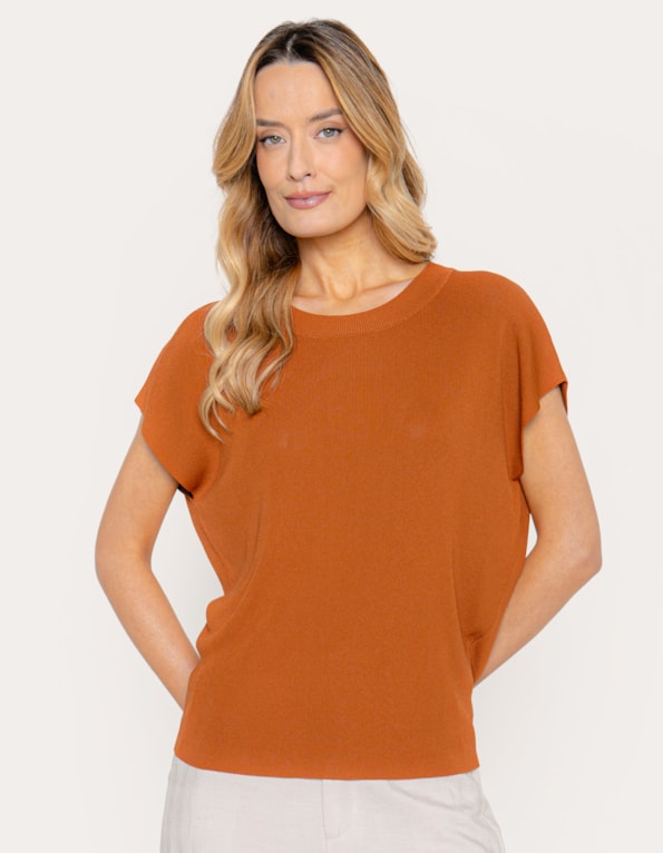 Blusa tricot ampla  Marrom