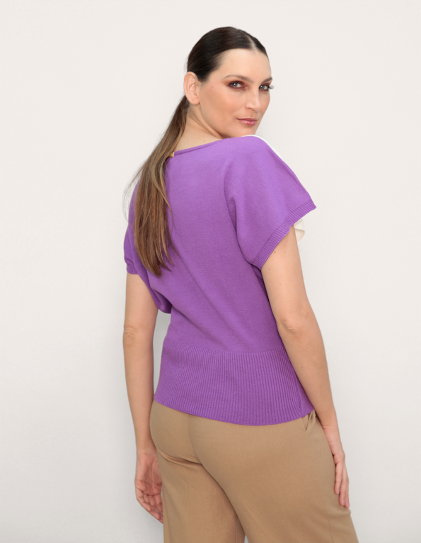 Blusa tricot bicolor