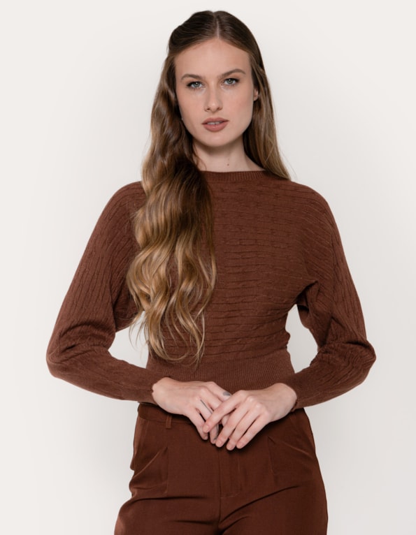 Blusa tricot canelado texture