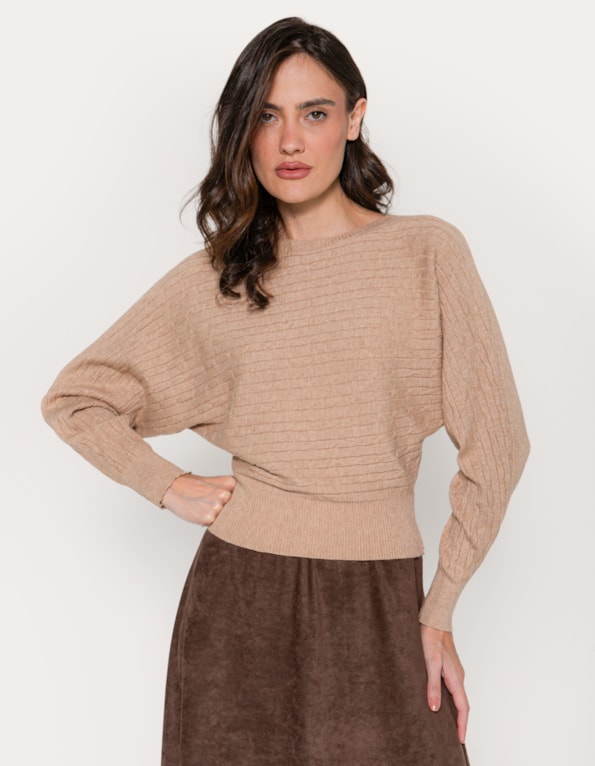 Blusa tricot canelado texture