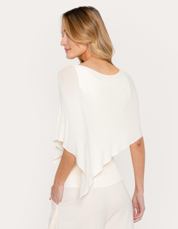 Blusa tricot com sobreposição assimétrica Bege claro